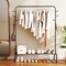 Black Metal Cloth Rack with Tree Hooks, Shelf Storage and Stable Frame